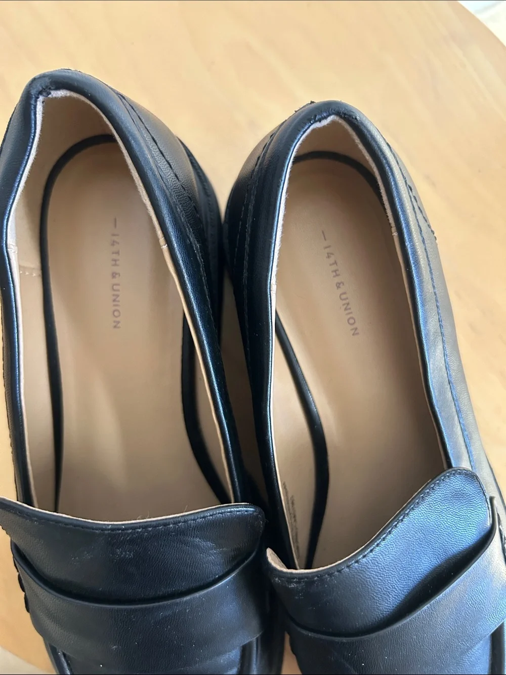 14th & Union Black Leather Penny Loafers